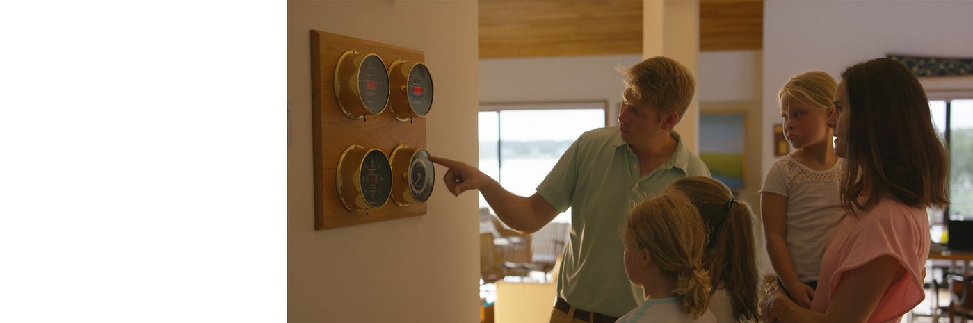 The Larsen Family using a Maximum preconfigured weather station in their home