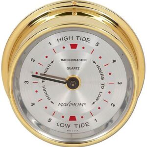 Maximum Harbormaster East Coast Tide Clock in Brass